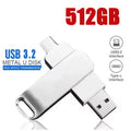 For Xiaomi 512GB USB 3.2 2in1 Flash Drives U Disk 256GB High Speed Metal Pendrive WaterProof Type-C Memoria USB Stick USB Drives