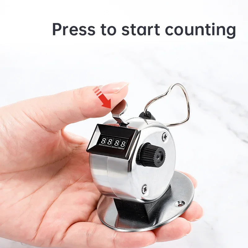 4-Digit Hand Tally Counter, Easy to Use – Manual Clicker for Golf Training & Counting, Mini Digital Mechanical Device