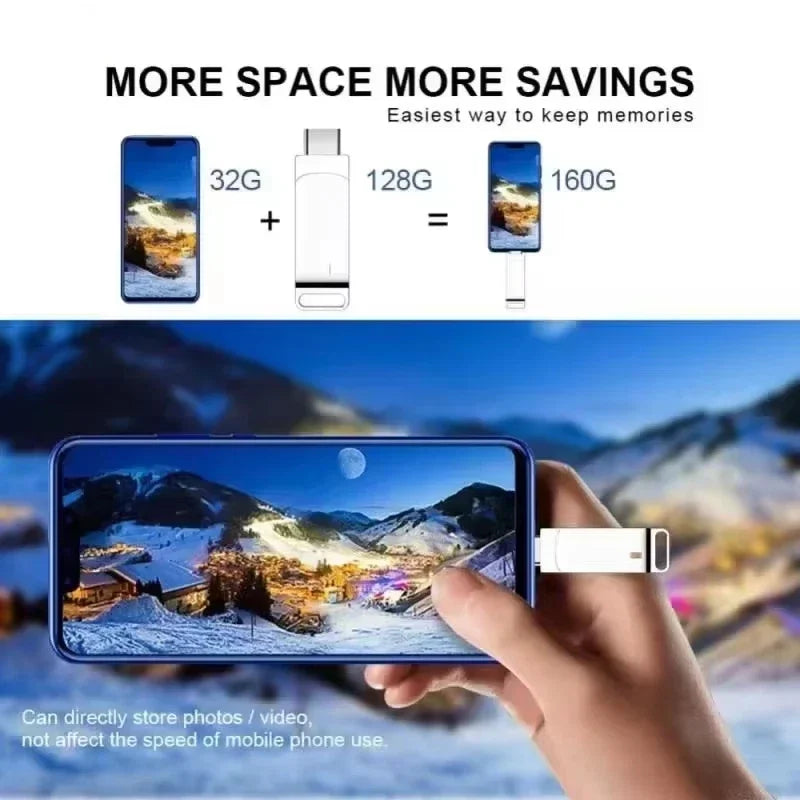 For Xiaomi 512GB USB 3.2 2in1 Flash Drives U Disk 256GB High Speed Metal Pendrive WaterProof Type-C Memoria USB Stick USB Drives