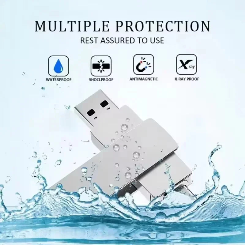 For Xiaomi 512GB USB 3.2 2in1 Flash Drives U Disk 256GB High Speed Metal Pendrive WaterProof Type-C Memoria USB Stick USB Drives